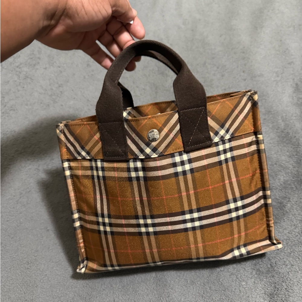 Plaid Brown Tote Bag - Picture 1 of 5